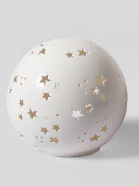 TARGET White Star Cutout Ceramic Sphere Luminary Lamp